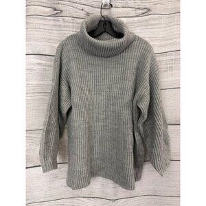 Topshop Gray Ribbed Turtleneck Sweater Size XS